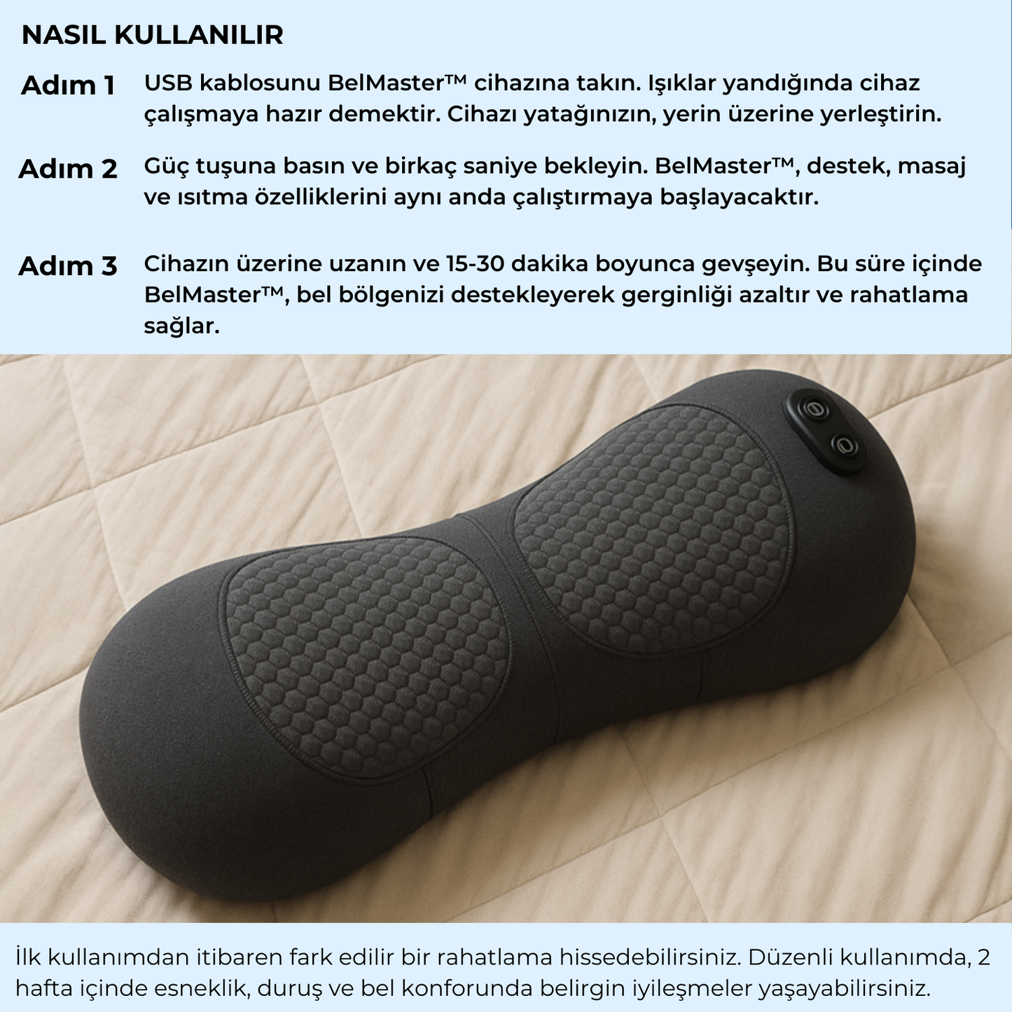 BelMaster™ 3'lü Akıllı Bel Yastığı